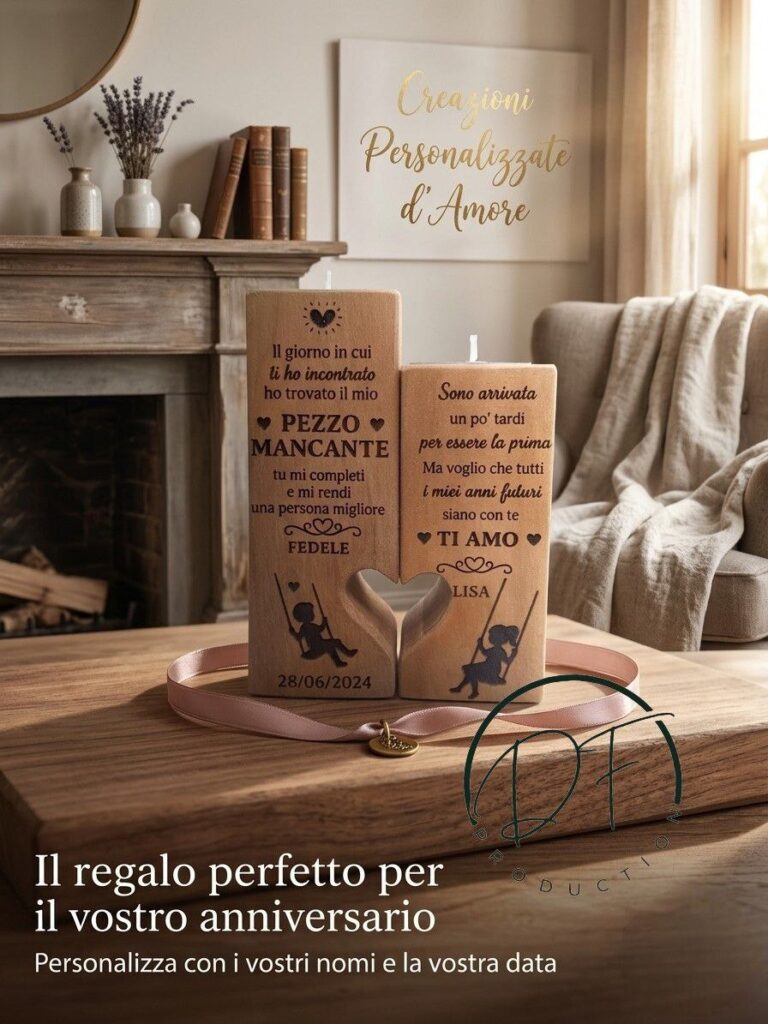 Portacandele di Coppia in Legno